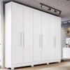 Roupeiro Casal Sergipe Branco 6 Portas C/ Pés Larg. 1.80m - Bianchi
