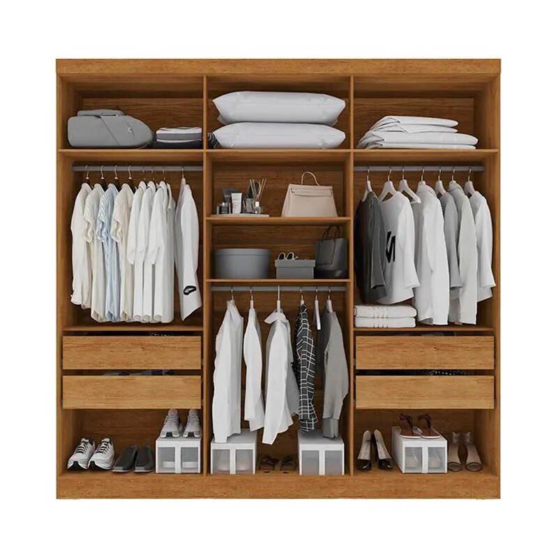 Roupeiro Casal Coliseu Cinamomo/Off 6 Portas 4 Gavetas Larg. 2.20m - Sallêto - Imagem 2