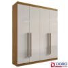 Roupeiro Solteiro Da Vinci Plus Cinamomo/Off 4 Portas 3 Gavetas 100% MDF Larg. 1.85m - D Doro