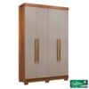 Roupeiro Solteiro Recife Cinamomo/Off 4 Portas 2 Gavetas C/Pés Larg. 1.21m - Sallêto