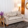 Sofá 2 Lugares Creta Larg. 1.60m Linho Bege 24 - Molas bonnel