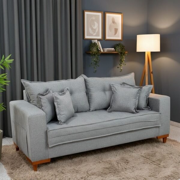 Sofá 3 Lug. Portugal 2.00m Linho Cinza 27