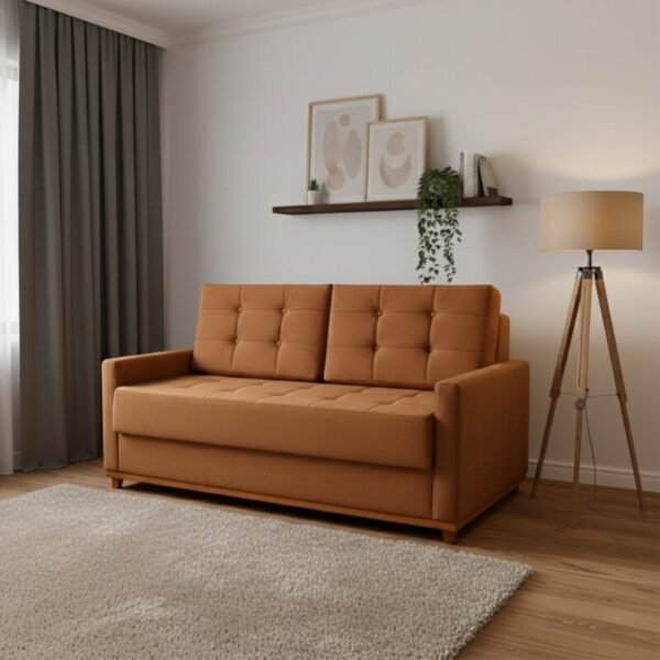 Sofá 3 lugares Living Áustria Veludo Terracota A62 Larg. 1.70m