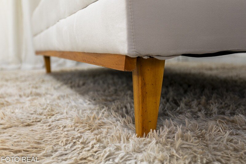 Sofá Cama Madrid Veludo Bege 2269 Larg. 1.80m - Molas Bonnel - Imagem 7