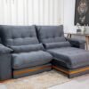Sofá Retrátil Reclinável Ibis 2.50m Veludo Cinza 814 - D33 e Molas Ensacadas