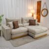 Sofá Retrátil Reclinável Gran Bello 2.50m Veludo Bege Claro - Molas Ensacadas Pocket