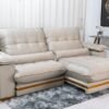 Sofá Retrátil Reclinável Ibis 2.30m Veludo Bege 818 - D33 e Molas Ensacadas