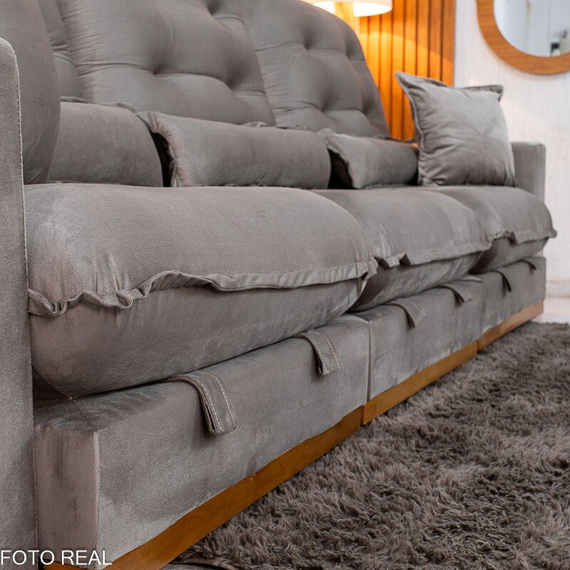 Sofá Retrátil Reclinável Mônaco 3.20m Veludo Gelo A20 - Molas Ensacadas - Imagem 8