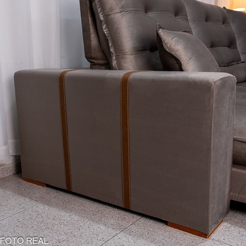 Sofá Retrátil Reclinável Mônaco 3.20m Veludo Gelo A20 - Molas Ensacadas - Imagem 9