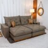 Sofá Retrátil Reclinável Malibu 2.50m Linho Marrom 1007 - D33 e Molas Ensacadas