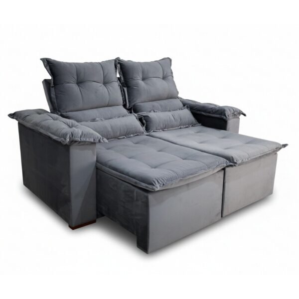 Sofá Retrátil Reclinável Nicole 1.80m Veludo Grafite A15
