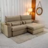 Sofá Retrátil Reclinável Ravello 2.50m Veludo Bege 3040/04 - Espuma D33
